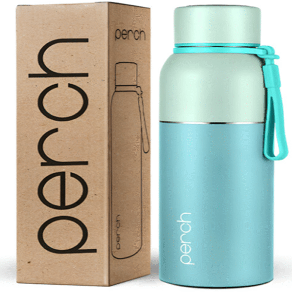 PERCH Blue and Turquoise Blue Stainless Steel Color blocked Double Wall Vacuum Flask 750ml